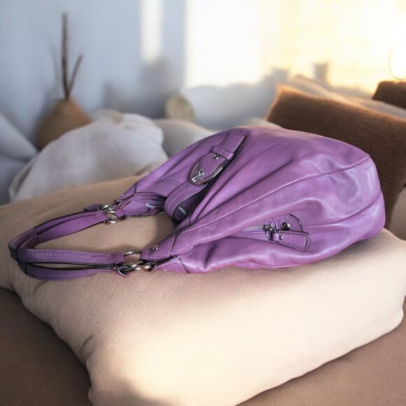 NWOT COACH F17092 Madison Lynn Pleated Soho Carryall Tote Vibrant Purple - Picture 7 of 17